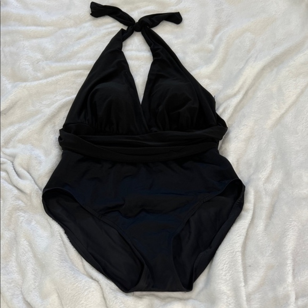 Vanishing Act Halter One Piece Swimsuit Sz 14